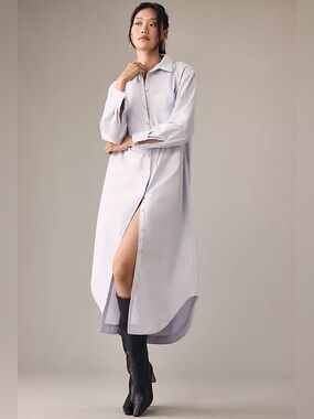 Pistola “Sloane” Oversized Button Down Maxi Shirt Dress–Light Blue Mist–Large